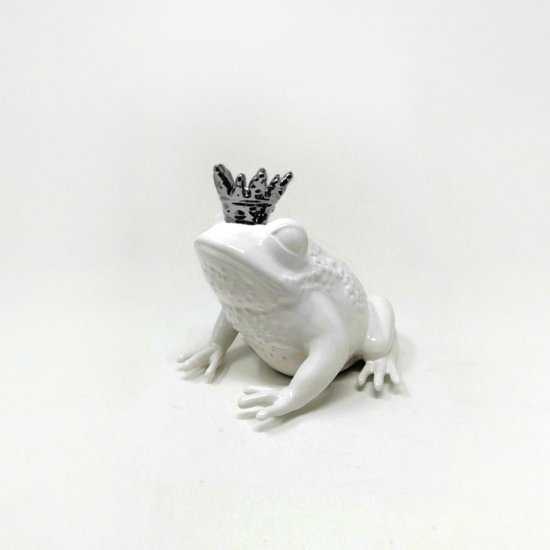 Sculptură PRINCE FROG Alb Mat