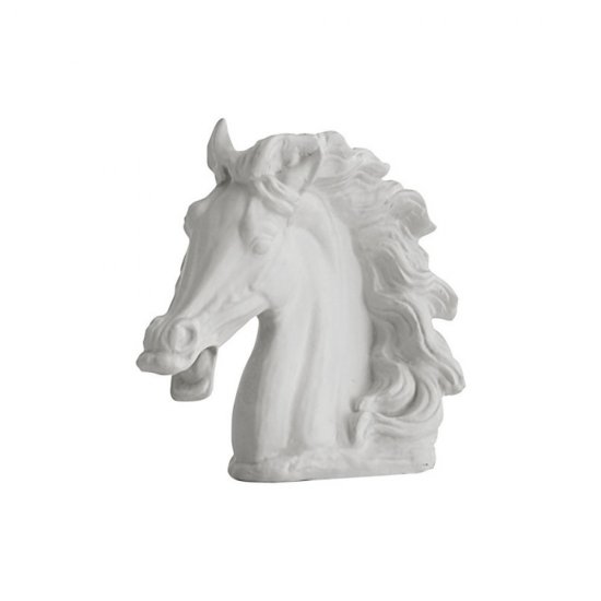 Sculptură Cap Cal Alb Mat