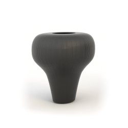 Vază TOB Ceramică Striată Negru S