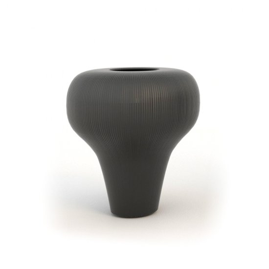 Vază TOB Ceramică Striată Negru S