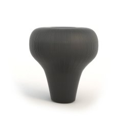 Vază TOB Ceramică Striată Negru M