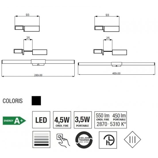 Lampă Birou LINE Negru