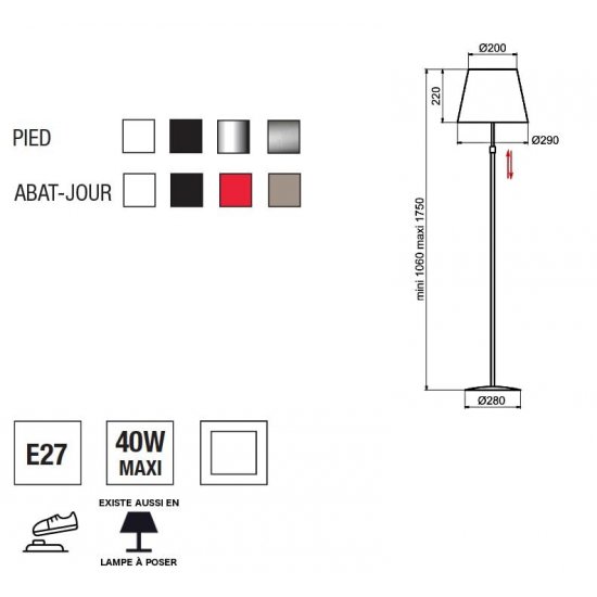 Lumină Podea STORE LS Alb - Taupe