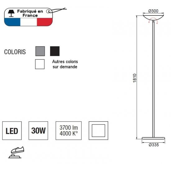 Lumină Podea ZEN LED Gri