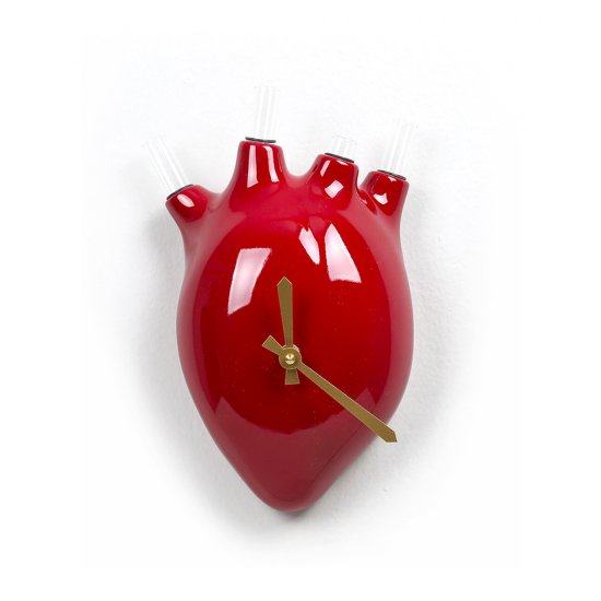 Ceas Perete HEARTBEATS Roșu Lucios