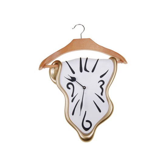Ceas Perete DRESS HANGER Auriu - Alb