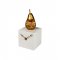 Ceas Birou PEAR CUBE Auriu - Alb