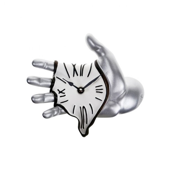 Ceas Perete HAND Aluminiu - Alb
