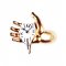 Ceas Perete HAND Auriu - Alb