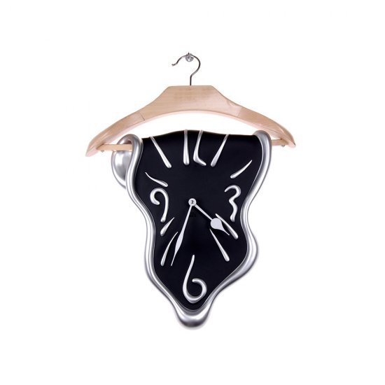 Ceas Perete DRESS HANGER Crom - Negru