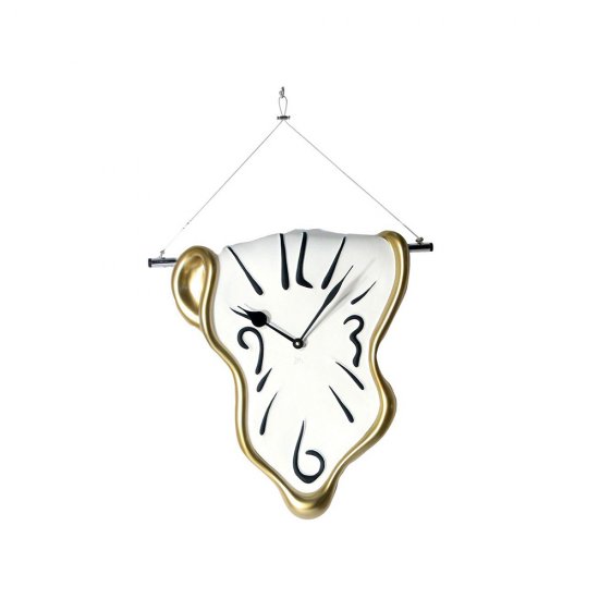 Ceas Perete HANGIN Auriu - Alb