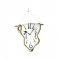 Ceas Perete HANGIN Auriu - Alb