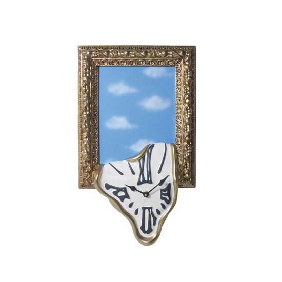 Ceas Perete FRAME MIRROR Auriu - Alb