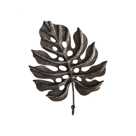 Cârlig Perete LEAF Monstera Negru Antichizat