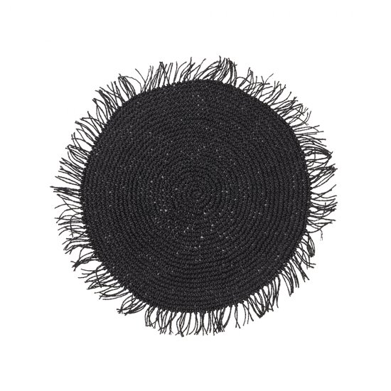 Napron Rotund Franjuri TWISTED Negru