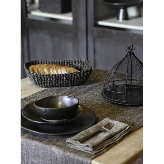 Coș Pâine Oval Abaca Negru