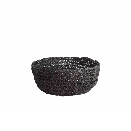 Coș Pâine Abaca Croșetat Negru