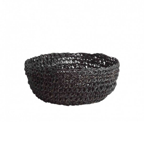 Coș Pâine Abaca Croșetat Negru
