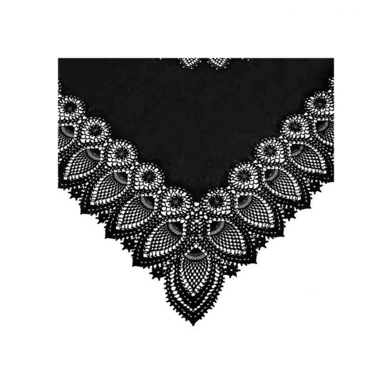 Față de Masă Vinil Impermeabil Dantelă Negru