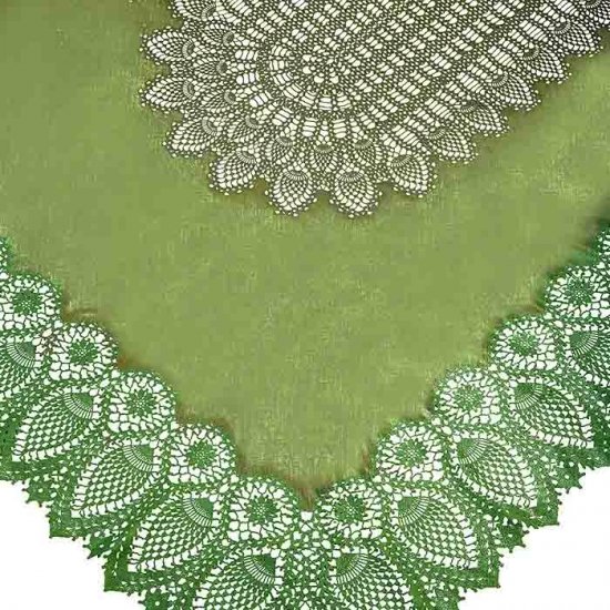 Față de Masă Vinil Impermeabil Dantelă Verde