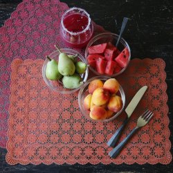 Set 6 Napronane Vinil Impermeabil Floral Roz