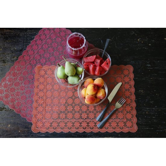 Set 6 Napronane Vinil Impermeabil Floral Roz