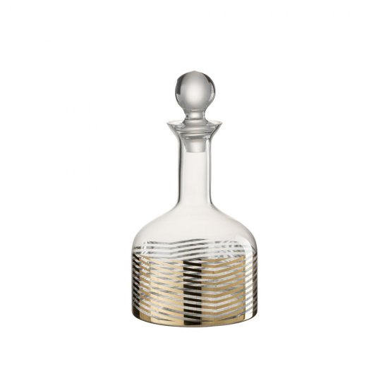 Carafă Sticlă cu Dungi Auriu - Transparent