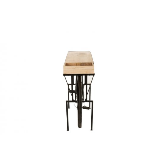 Consolă Bicicletă Metal + Lemn Mango Negru - Natural