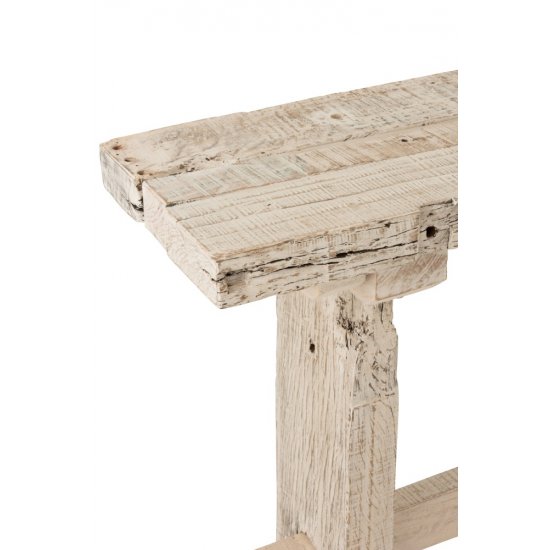 Consolă BRUT Lemn Reciclat Alb Rustic