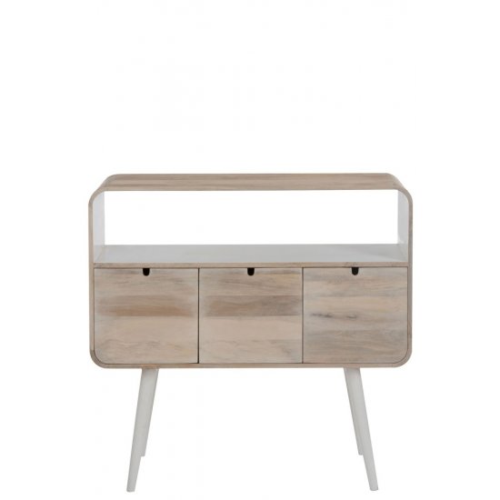 Consolă Epocă 3 Sertare Lemn Natural - Alb