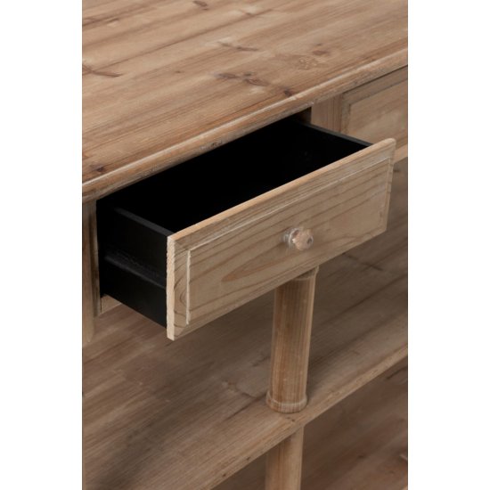 Consolă 6 Sertare Lemn Natural