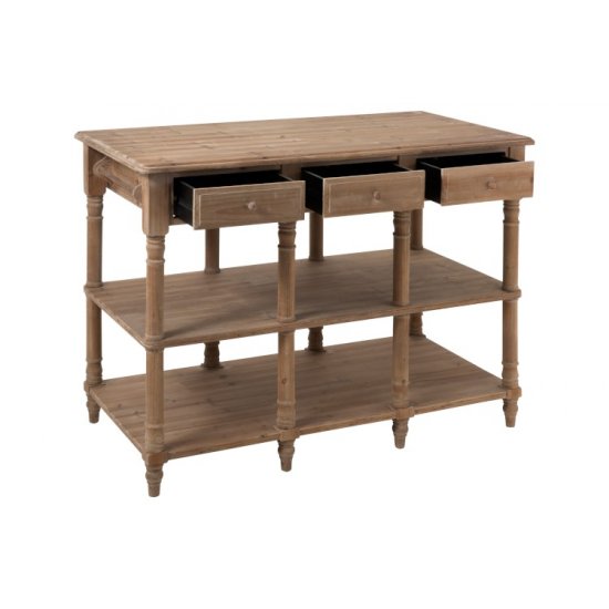 Consolă 6 Sertare Lemn Natural