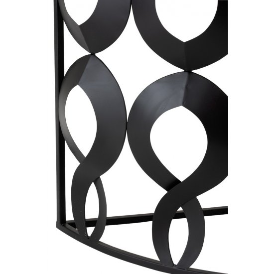 Consolă MARIE Semicirculară Metal + Sticlă Negru