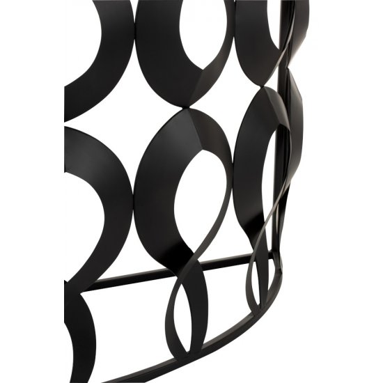 Consolă MARIE Semicirculară Metal + Sticlă Negru