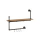 Cuier Perete Raft Suspendat Tub Lemn + Metal Natural - Gri