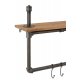 Cuier Perete Raft Suspendat Tub Lemn + Metal Natural - Gri