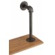 Cuier Perete Raft Suspendat Tub Lemn + Metal Natural - Gri