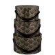 Set 3 Cutii Rotunde GATSBY Negru - Auriu