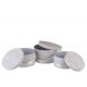 Set 3 Cutii Rotunde Tricotate Alb - Bej