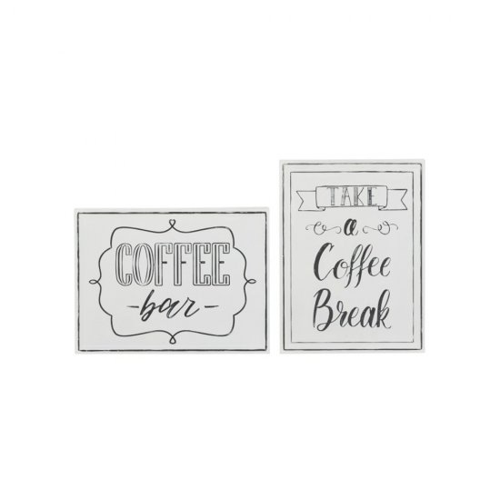Pancarte COFFEE 2 Piese Metal Alb