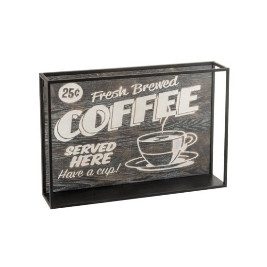 Decorațiune COFFEE Lemn + Metal Negru - Maro