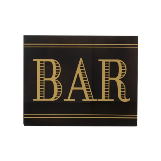 Pancartă BAR Sticlă Negru