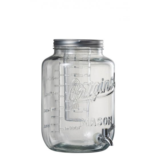Dispenser Băuturi Rotund Sticlă + Metal Transparent