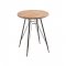 Masă Bistro Metal + Lemn Natural - Negru