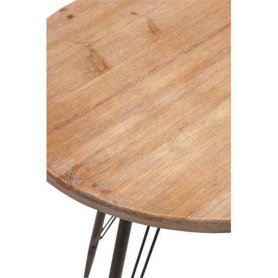Masă Bistro Metal + Lemn Natural - Negru