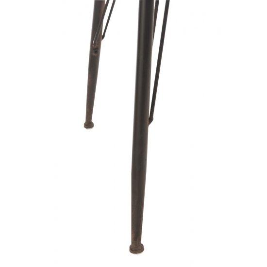 Masă Bistro Metal + Lemn Natural - Negru