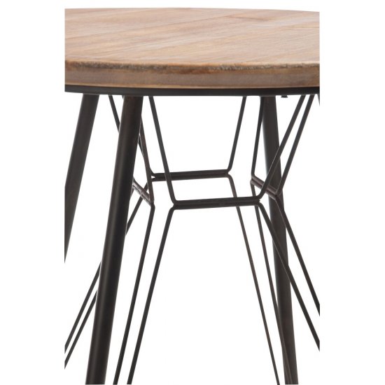 Masă Bistro Metal + Lemn Natural - Negru
