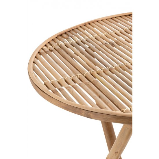 Masă Pliabilă Rotundă Bambus Natural