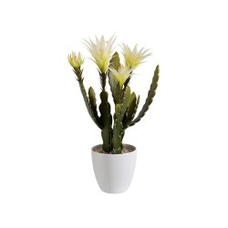 Plantă Artificială Cactus Verde - Galben - Alb