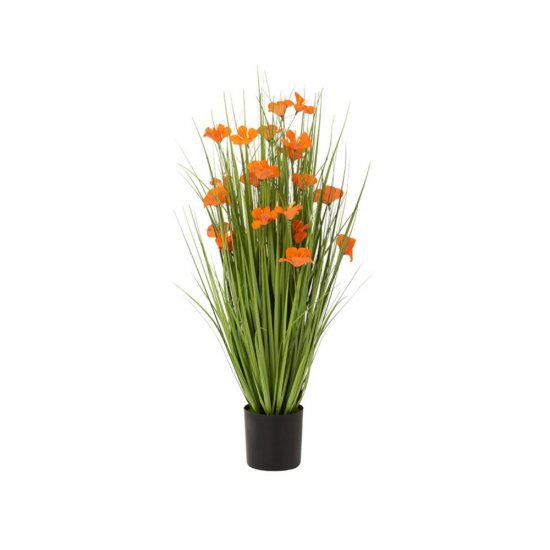 Plantă Artificială Ierburi + Flori Verde - Oranj S